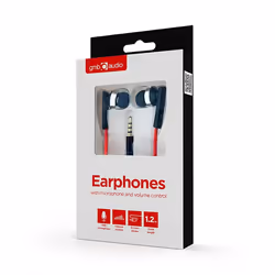 Gembird Porto Cuffie Cablato In-ear Musica e Chiamate Nero, Rosso