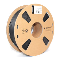 Gembird 3DP-PLA1.75-01-BK materiale di stampa 3D Acido polilattico (PLA) Nero 1 kg