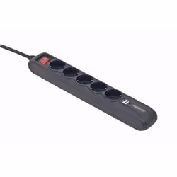 EnerGenie SPG5-U2-5, 5 presa(e) AC, Tipo F, 5 V, 50 - 60 Hz, 16 A, Nero