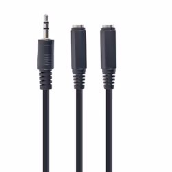 Gembird CCA-415-0.1M, 3.5mm, Maschio, 2 x 3.5mm, Femmina, 0,1 m, Nero
