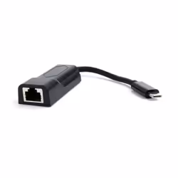 Gembird A-CM-LAN-01, Cablato, USB tipo-C, Ethernet, 1000 Mbit/s, Nero
