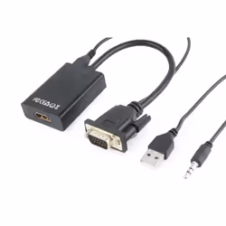 Gembird A-VGA-HDMI-01 cavo e adattatore video 0,15 m HDMI tipo A (Standard) VGA (D-Sub) Nero
