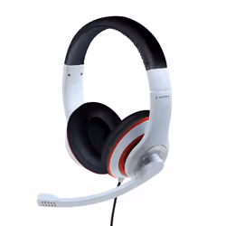 Gembird MHS-03-WTRDBK, Cablato, Gaming, 20 - 20000 Hz, 200 g, Auricolare, Nero, Rosso, Bianco