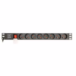 Gembird EG-PDU-014-FC14 unità di distribuzione dell'energia (PDU) 8 presa(e) AC 1U Nero