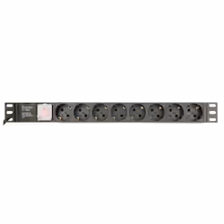 Gembird EG-PDU-014 unità di distribuzione dell'energia (PDU) 8 presa(e) AC 1U Nero