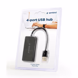 Gembird UHB-U2P4-04 hub di interfaccia USB 2.0 480 Mbit/s Nero - Vista aggiuntiva 2