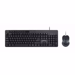 Gembird KBS-UM-04, Full-size (100%), Cablato, USB, QWERTY, Nero, Mouse incluso