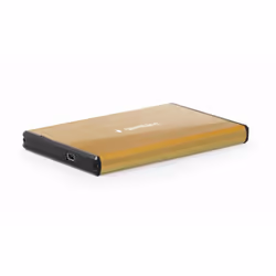 Gembird EE2-U3S-3-GL, Custodia per Disco Rigido (HDD), 2.5", SATA, 5 Gbit/s, Collegamento del dispositivo USB, Oro
