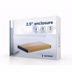 Gembird EE2-U3S-3-GL contenitore di unità di archiviazione Custodia per Disco Rigido (HDD) Oro 2.5"