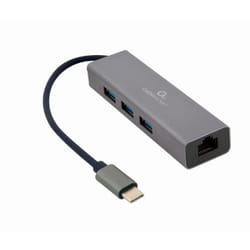 Gembird A-CMU3-LAN-01 replicatore di porte e docking station per laptop USB 3.2 Gen 1 (3.1 Gen 1) Type-C Grigio