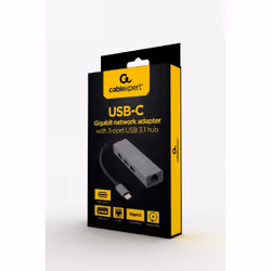 Gembird A-CMU3-LAN-01 replicatore di porte e docking station per laptop USB 3.2 Gen 1 (3.1 Gen 1) Type-C Grigio