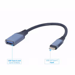 Gembird A-USB3C-OTGAF-01 cavo USB USB 3.2 Gen 1 (3.1 Gen 1) 0,15 m USB C USB A Grigio - Vista aggiuntiva 3