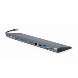 Gembird A-CM-COMBO9-01 replicatore di porte e docking station per laptop USB 3.2 Gen 1 (3.1 Gen 1) Type-C Grigio