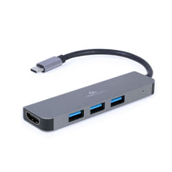 Gembird A-CM-COMBO2-01 replicatore di porte e docking station per laptop USB 3.2 Gen 1 (3.1 Gen 1) Type-C Grigio