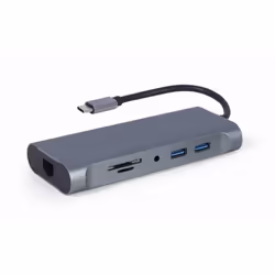 Gembird A-CM-COMBO7-01 replicatore di porte e docking station per laptop USB 3.2 Gen 1 (3.1 Gen 1) Type-A Grigio - Vista aggiuntiva 2
