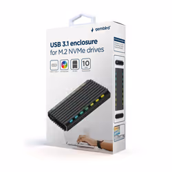 Gembird EE2280-U3C-03 contenitore di unità di archiviazione Box esterno SSD Nero M.2 - Vista aggiuntiva 4