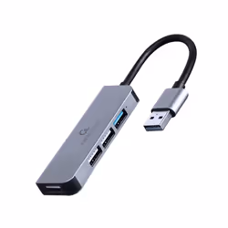 Gembird UHB-U3P1U2P3-01 replicatore di porte e docking station per laptop Cablato USB 3.2 Gen 1 (3.1 Gen 1) Type-C Argento - Vista aggiuntiva 2