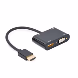Gembird A-HDMIM-HDMIFVGAF-01, HDMI, HDMI, VGA, Maschio, Nero, 0,15 m, 210 mm