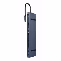 Gembird A-CM-COMBO10-01 replicatore di porte e docking station per laptop Cablato USB 3.2 Gen 1 (3.1 Gen 1) Type-C Grigio - Vista aggiuntiva 2