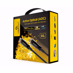 Gembird CCBP-HDMI-AOC-30M-02, 30 m, HDMI tipo A (Standard), HDMI tipo A (Standard), Nero