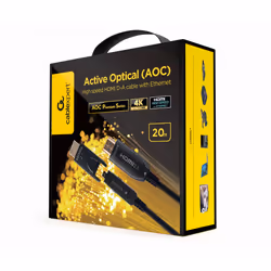 Gembird CCBP-HDMID-AOC-20M, 20 m, HDMI tipo A (Standard), HDMI tipo A (Standard), 18 Gbit/s, Nero