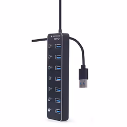 Gembird UHB-U3P7P-01 hub di interfaccia USB 3.2 Gen 1 (3.1 Gen 1) Type-A 5000 Mbit/s Nero - Vista aggiuntiva 3