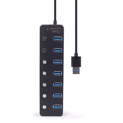 Gembird UHB-U3P7P-01 hub di interfaccia USB 3.2 Gen 1 (3.1 Gen 1) Type-A 5000 Mbit/s Nero - Vista aggiuntiva 5