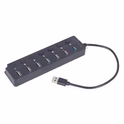 Gembird UHB-U3P1U2P6P-01 hub di interfaccia USB 3.2 Gen 2 (3.1 Gen 2) Type-A 5000 Mbit/s Nero