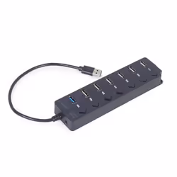 Gembird UHB-U3P1U2P6P-01 hub di interfaccia USB 3.2 Gen 2 (3.1 Gen 2) Type-A 5000 Mbit/s Nero