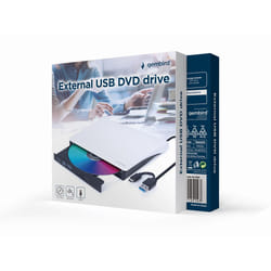 Gembird DVD-USB-03-BW lettore di disco ottico DVD±RW Nero, Bianco