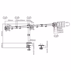 Gembird MA-D3-01 Supporti a parete per TV 68,6 cm (27") Scrivania Nero - Vista aggiuntiva 3