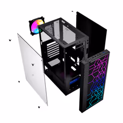 Gembird Fornax 2500 Midi Tower Nero - Vista aggiuntiva 4
