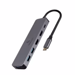 Gembird A-CM-COMBO3-03 hub di interfaccia USB 3.2 Gen 1 (3.1 Gen 1) Type-C 5000 Mbit/s Grigio