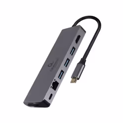 Gembird A-CM-COMBO5-05, USB 3.2 Gen 1 (3.1 Gen 1) Type-C, HDMI, RJ-45, USB 3.2 Gen 1 (3.1 Gen 1) Type-A, USB 3.2 Gen 1 (3.1 G ...