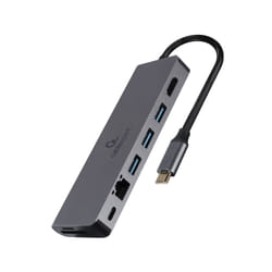 Gembird A-CM-COMBO5-05 hub di interfaccia USB 3.2 Gen 1 (3.1 Gen 1) Type-C 5000 Mbit/s Grigio