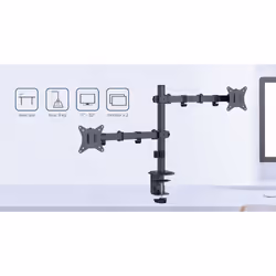 Gembird MA-D2-03 Supporti a parete per TV 81,3 cm (32") Scrivania Nero - Vista aggiuntiva 5