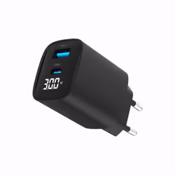 Gembird TA-UC-PDQC30LCD-BK-01 Caricabatterie per dispositivi mobili Smartphone, Orologio intelligente, Tablet Nero AC Ricarica rapida Interno - Vista aggiuntiva 2