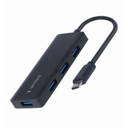 Gembird UHB-CM-U3P4-02 replicatore di porte e docking station per laptop Cablato USB 3.2 Gen 1 (3.1 Gen 1) Type-C Nero