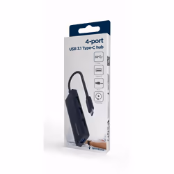 Gembird UHB-CM-U3P4-02 replicatore di porte e docking station per laptop Cablato USB 3.2 Gen 1 (3.1 Gen 1) Type-C Nero