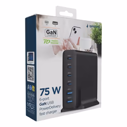 Gembird TA-UC-2A4C-PD75-01-BK Caricabatterie per dispositivi mobili Universale Nero AC Ricarica rapida Interno - Vista aggiuntiva 5