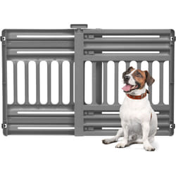 Iris Ohyama - Barriera, Recinzione di Sicurezza per Scale in Plastica (pp) per Cani, Gatti, L61 x P5 x A64 cm, Estensibile, Senza Foratura,