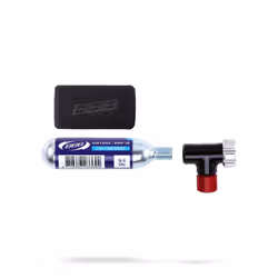 BBB Cycling EasyAir, Pompa CO2, Nero, Rosso, Argento