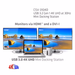 CLUB3D The Club 3D CSV-3104D USB 3.2 Gen 1 4K UHD at 30Hz Mini Docking Station Ultra slim design - Vista aggiuntiva 7