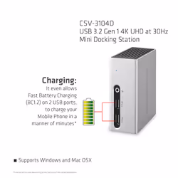 CLUB3D The Club 3D CSV-3104D USB 3.2 Gen 1 4K UHD at 30Hz Mini Docking Station Ultra slim design - Vista aggiuntiva 8