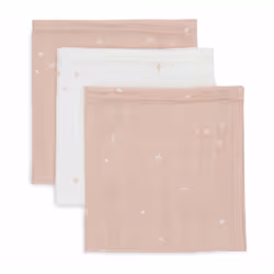 Jollein 537-848-67101, Rosa, Bianco, Cotone, Quadrato, 310 mm, 310 mm, 3 pz