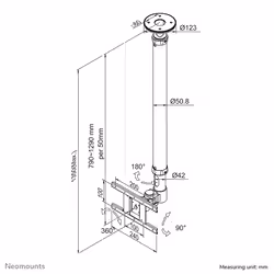 Neomounts Supporto da soffitto per schermi LCD/LED/TFT - Vista aggiuntiva 8