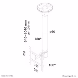 Neomounts Supporto da soffitto per schermi LCD/LED/TFT - Vista aggiuntiva 7
