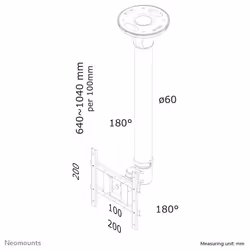 Neomounts Supporto da soffitto per schermi LCD/LED/TFT - Vista aggiuntiva 8