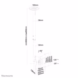 Neomounts Supporto da soffitto per schermi LCD/LED - Vista aggiuntiva 7