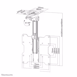 Neomounts Supporto da soffitto per schermi LCD/LED/TFT - Vista aggiuntiva 4